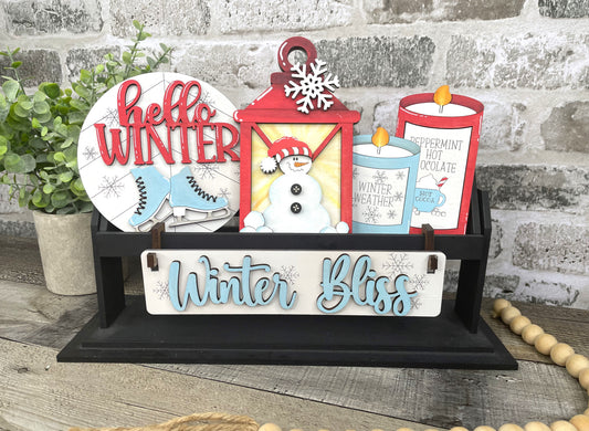 Winter Bliss Interchangeable Signs For Wagon/Shelf Sitter