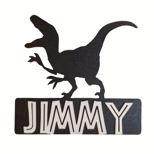 14" Personalized DIY Dinosaur Sign Raptor