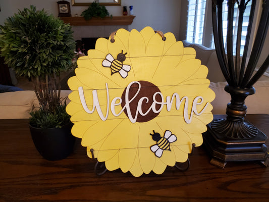DIY 14" Sunflower Welcome Sign