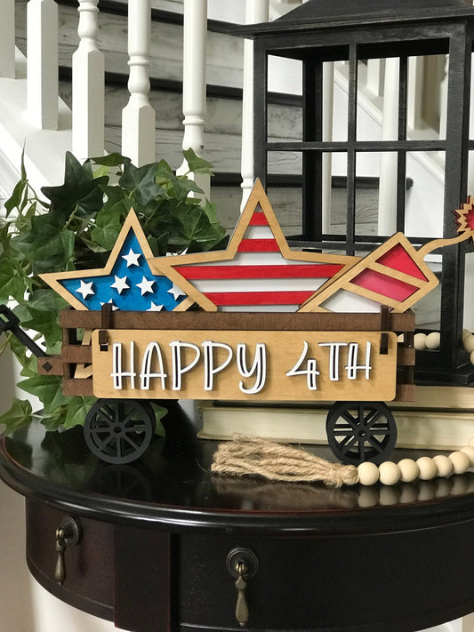 4th Of July Interchangeable Signs For Wagon/Shelf Sitter