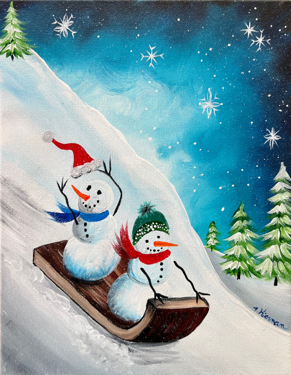 Step By Step Canvas Painting Christmas/Winter