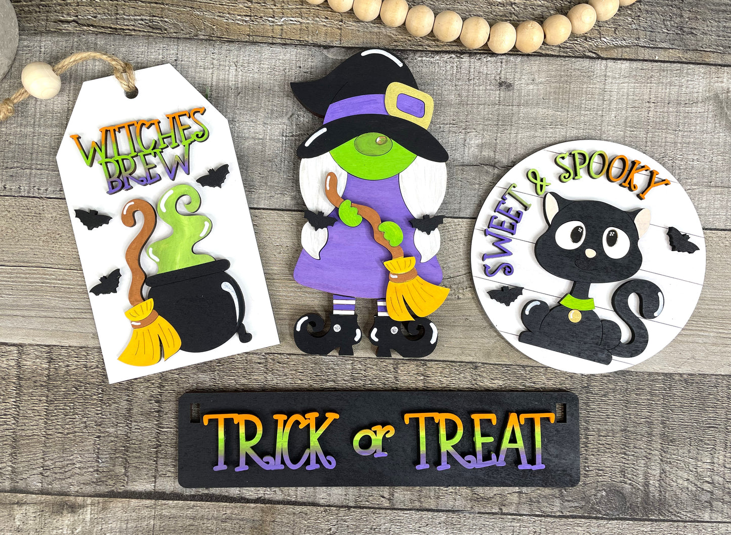 Halloween Trick Or Treat Interchangeable Signs For Wagon/Shelf Sitter