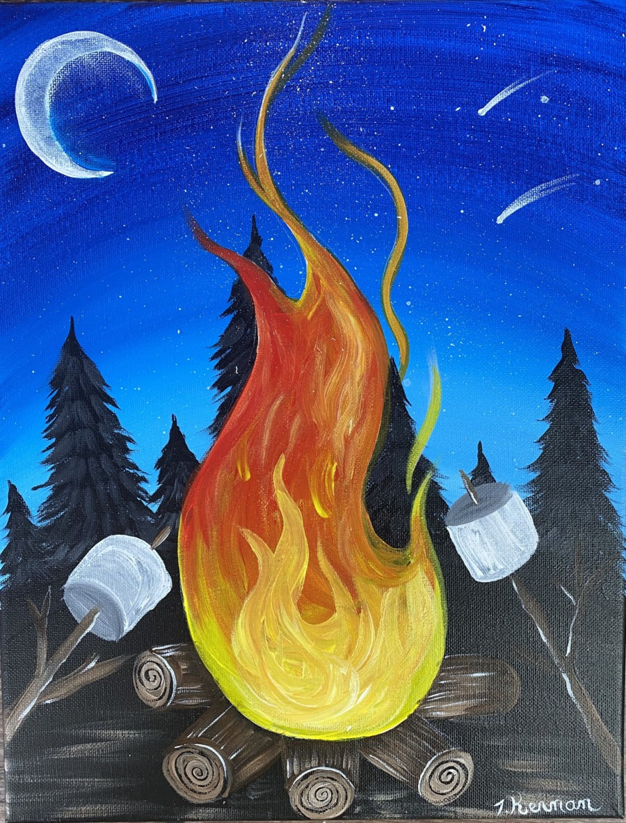 Campfire Step By Step Painting Tutorial