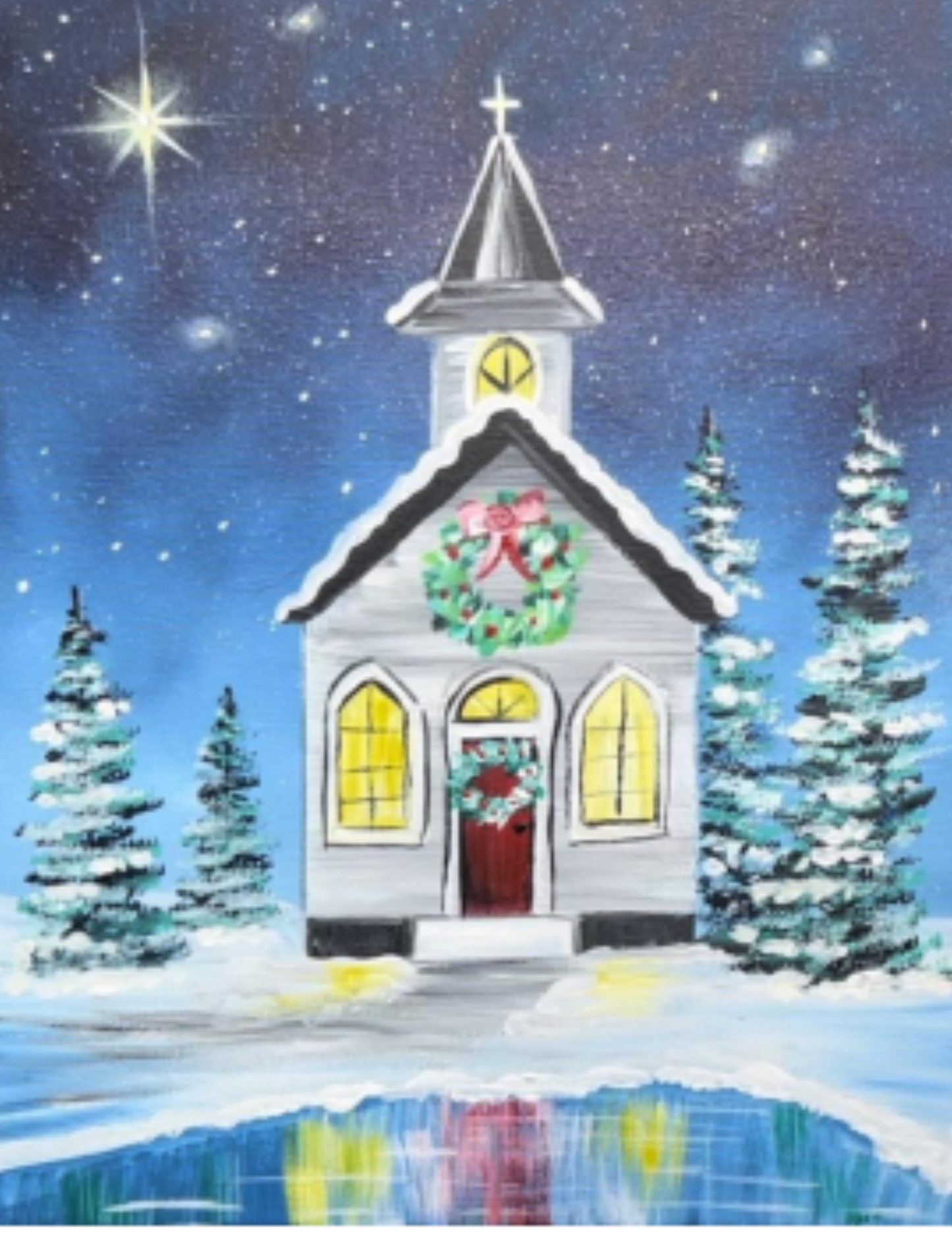 Christmas Chapel Step By Step Painting Tutorial