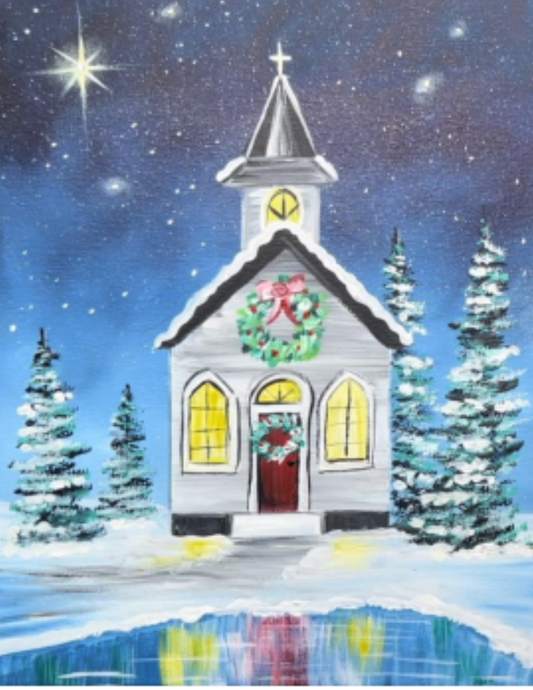Christmas Chapel Step By Step Painting Tutorial
