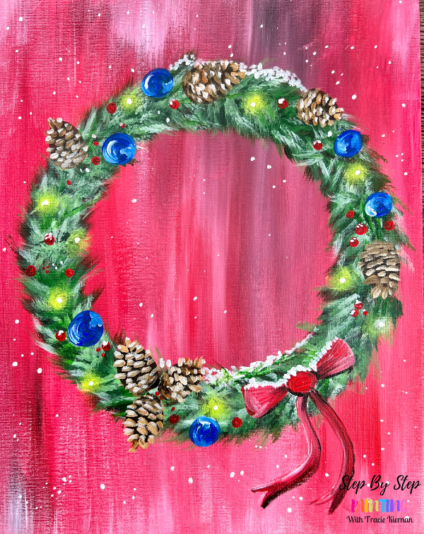 Christmas Wreath Step By Step Painting Tutorial