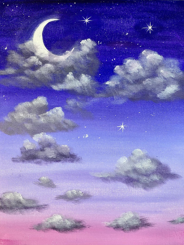 Dreamy Clouds Step By Step Painting Tutorial