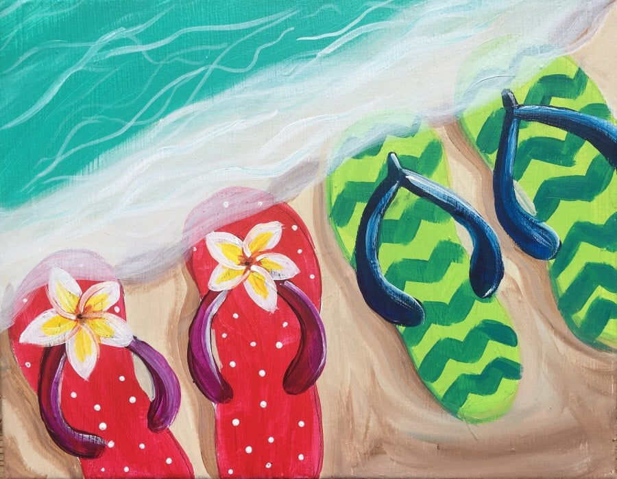 Summer Flip Flops Step By Step Painting Tutorial