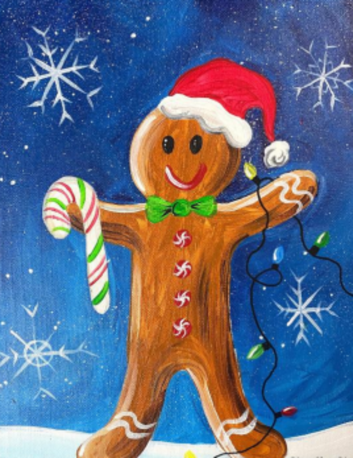 Gingerbread Candy Cane Step By Step Painting Tutorial