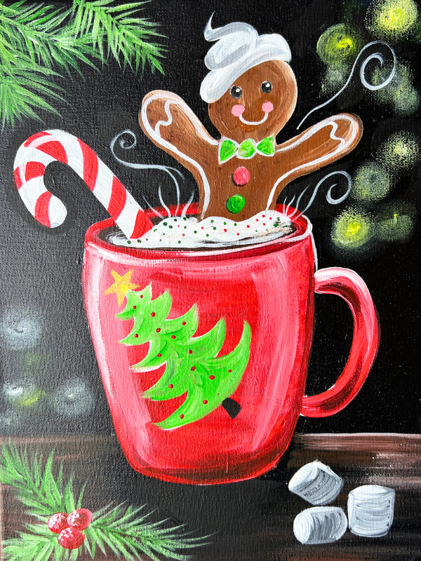 Gingerbread Cocoa Step By Step Painting Tutorial