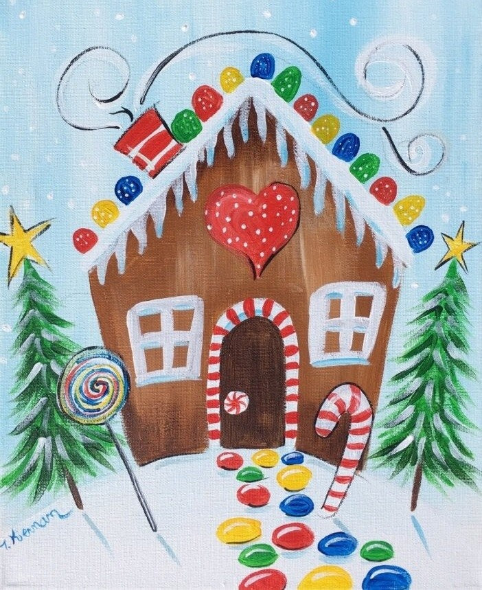 Gingerbread House Step By Step Painting Tutorial