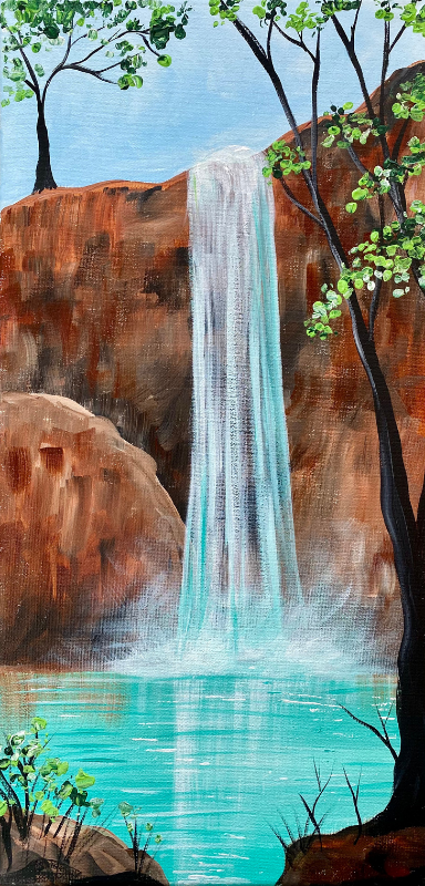 Lake Havasu Falls Step By Step Painting Tutorial