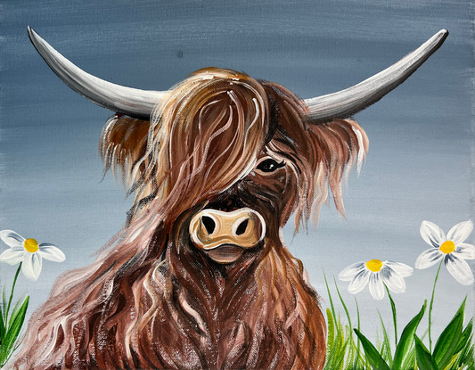 Highland Cow Step By Step Painting Tutorial