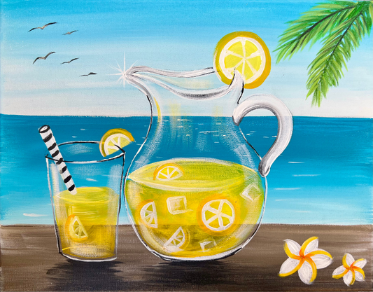 Lemonade By The Beach Step By Step Painting Tutorial