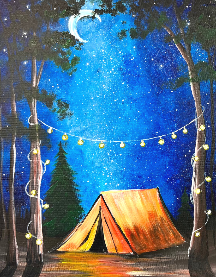 Let's Go Camping Step By Step Painting Tutorial