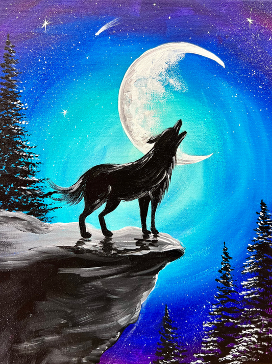 Midnight Howl Step By Step Painting Tutorial