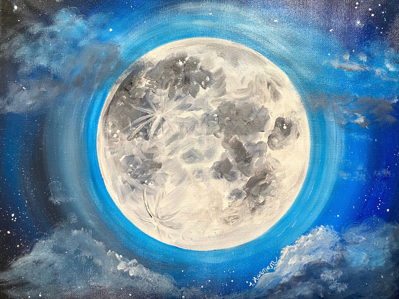 Moon Painting Step By Step Painting Tutorial