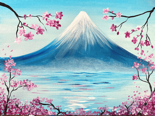 Mount Fuji Step By Step Painting Tutorial