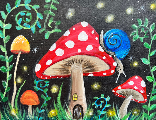 Mushroom Fairy Landscape Step By Step Painting Tutorial