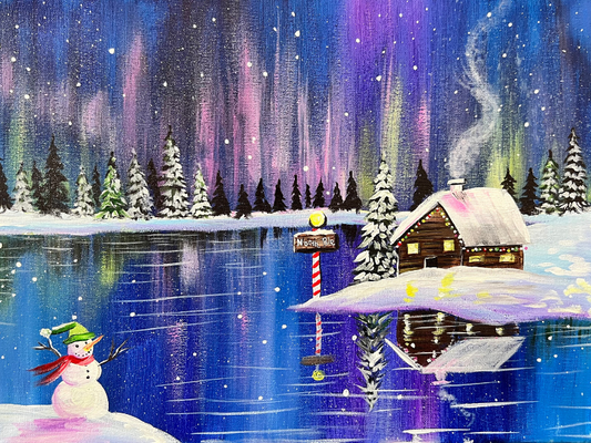North Pole Lodge Step By Step Painting Tutorial