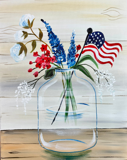 Patriotic In A Jar Step By Step Painting Tutorial