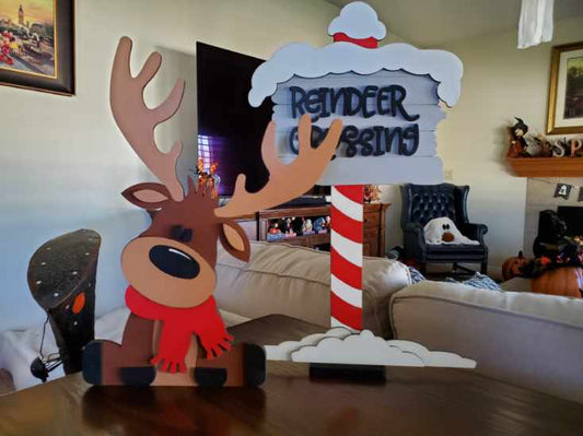 DIY Reindeer And Reindeer Crossing Set
