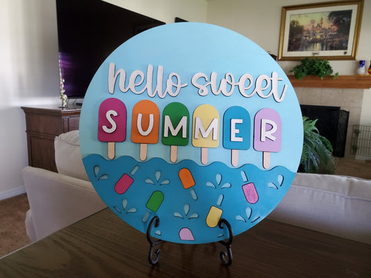 DIY 14" Hello Sweet Summer Sign