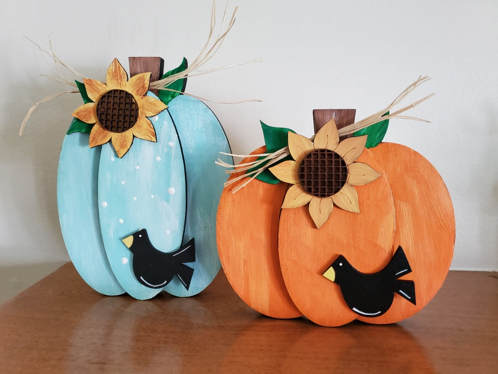 DIY Pumpkin Duo Shelf Sitter