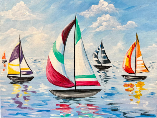 Sail Boats Step By Step Painting Tutorial