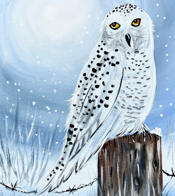Snow Owl Step By Step Painting Tutorial