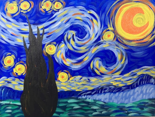 Starry Night Step By Step Painting Tutorial
