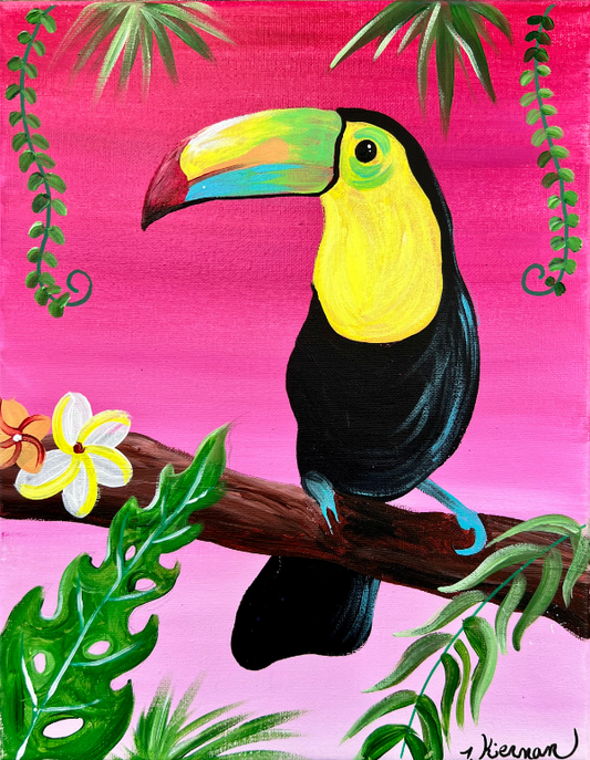 Tropical Bird Step By Step Painting Tutorial