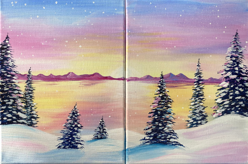 Pastel Winter Step By Step Painting Tutorial