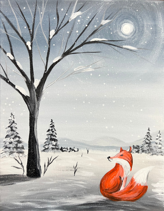 Winter Fox Step By Step Painting Tutorial