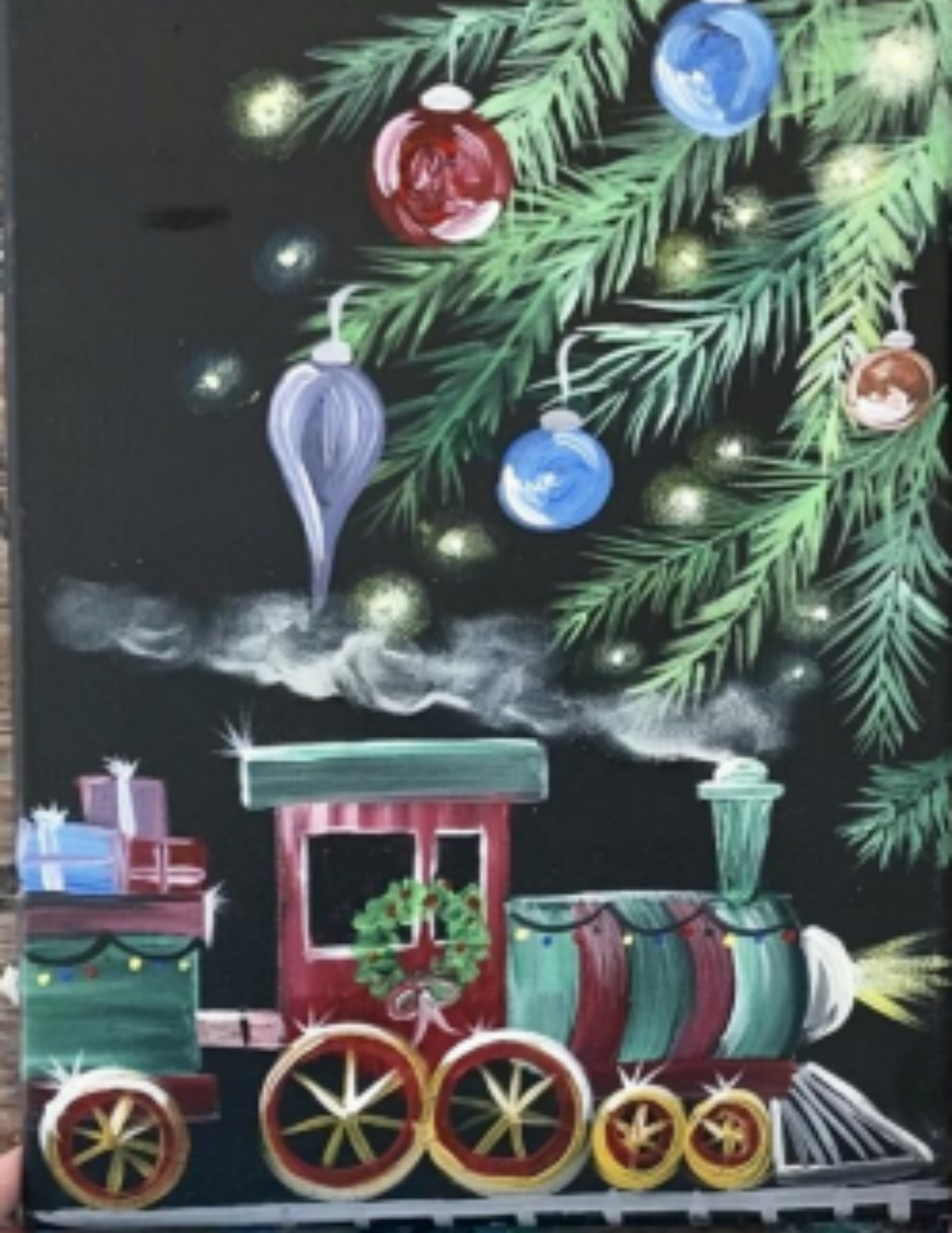 Christmas Train Step By Step Painting Tutorial