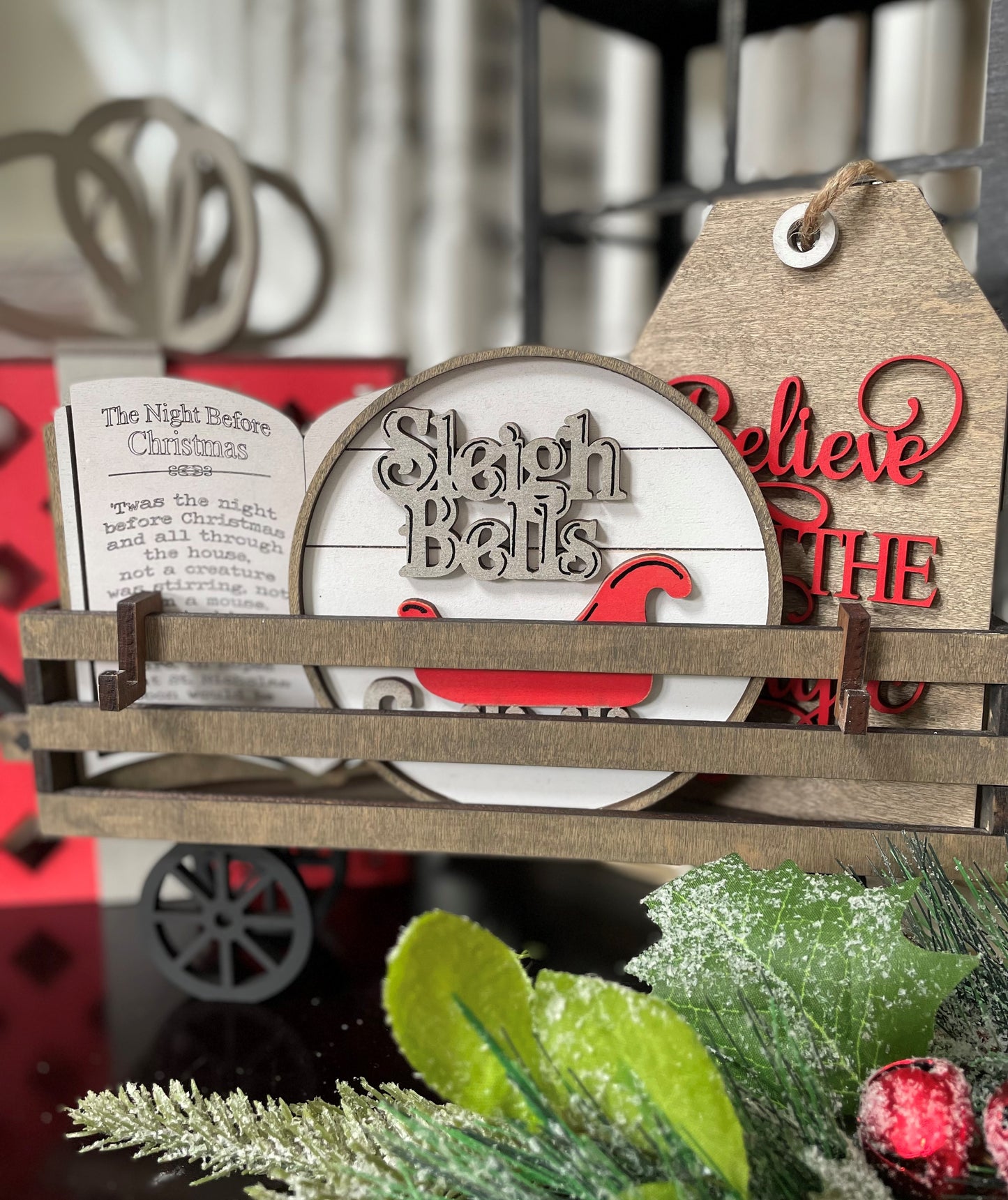 Interchangeable Vintage Christmas Signs For Wagon/Shelf Sitter