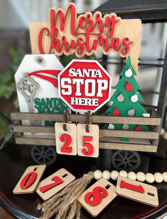 Christmas Countdown Interchangeable Signs For Wagon/Shelf Sitter