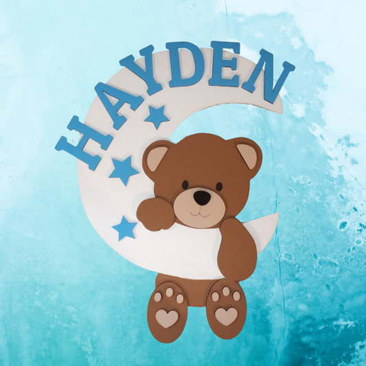 Extra Large DIY Personalized Bear Sign For Baby Boy
