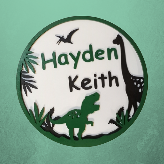 14" Personalized DIY Dinosaur Sign