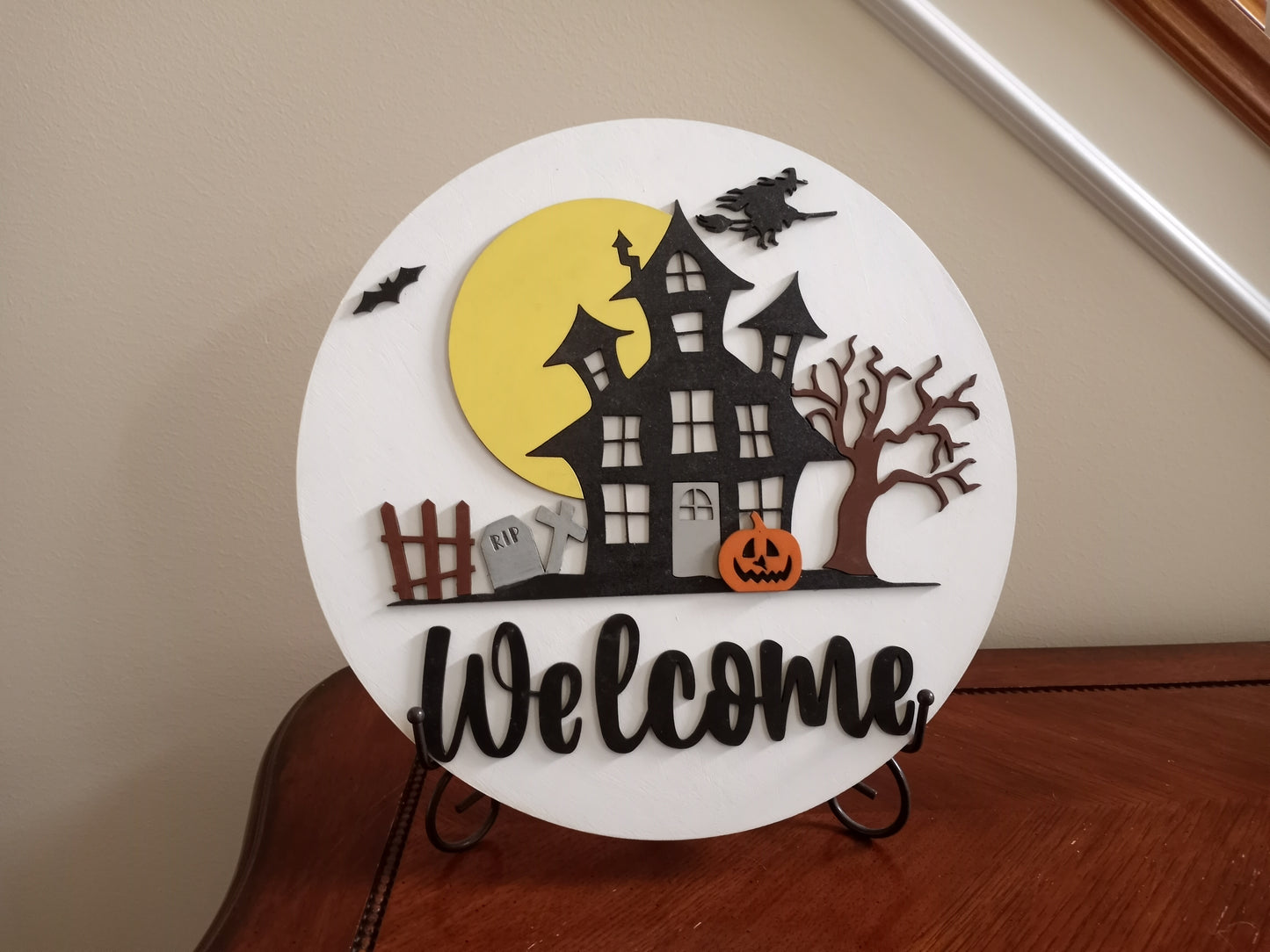 DIY 14" Haunted Home Sign