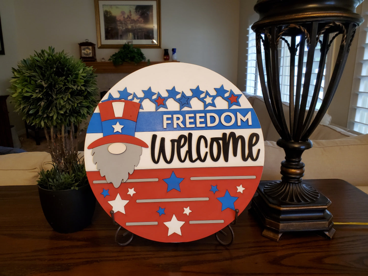 DIY 14"  Freedom Welcome 4th aof July Sign