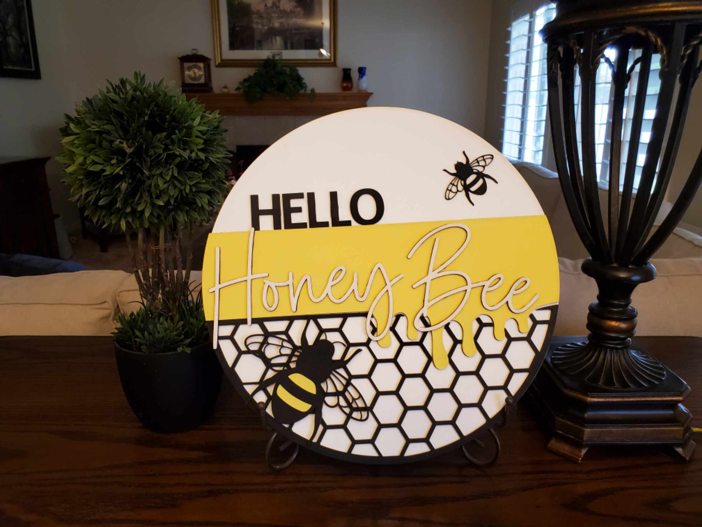 DIY 14" Hello Honey Bee Sign