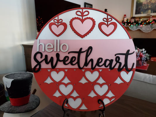 Hello Sweetheart DIY 14" Sign