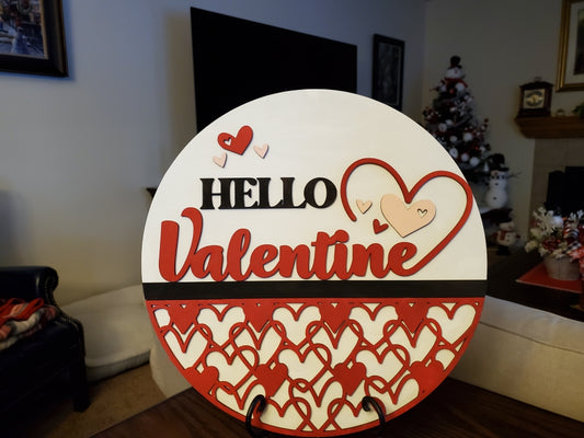 Hello Valentine DIY 14" Sign