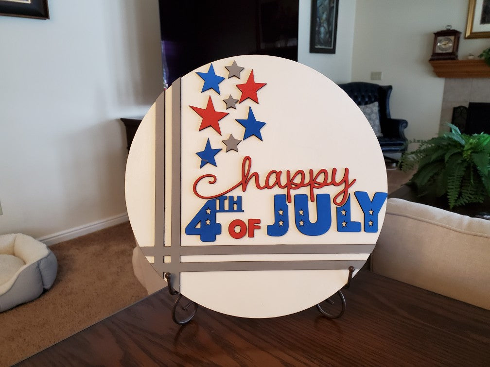 DIY 14" Happy 4th Of July Sign
