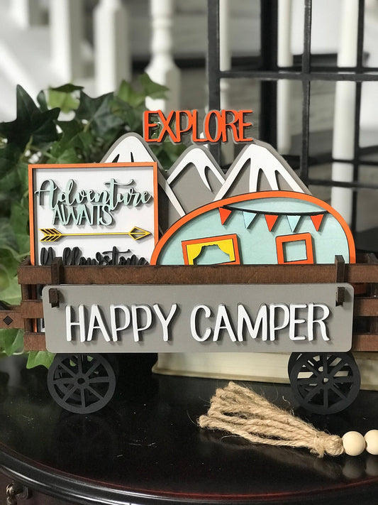Happy Camper Interchangeable Signs For Wagon/Shelf Sitter