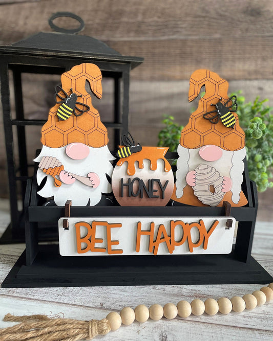 Bee Happy Gnomes Interchangeable Signs For Wagon/Shelf Sitter
