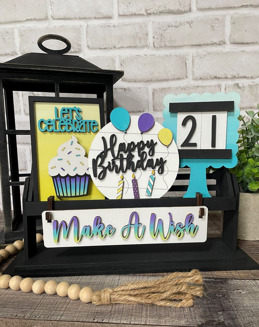 Happy Birthday Interchangeable Signs For Wagon/Shelf Sitter